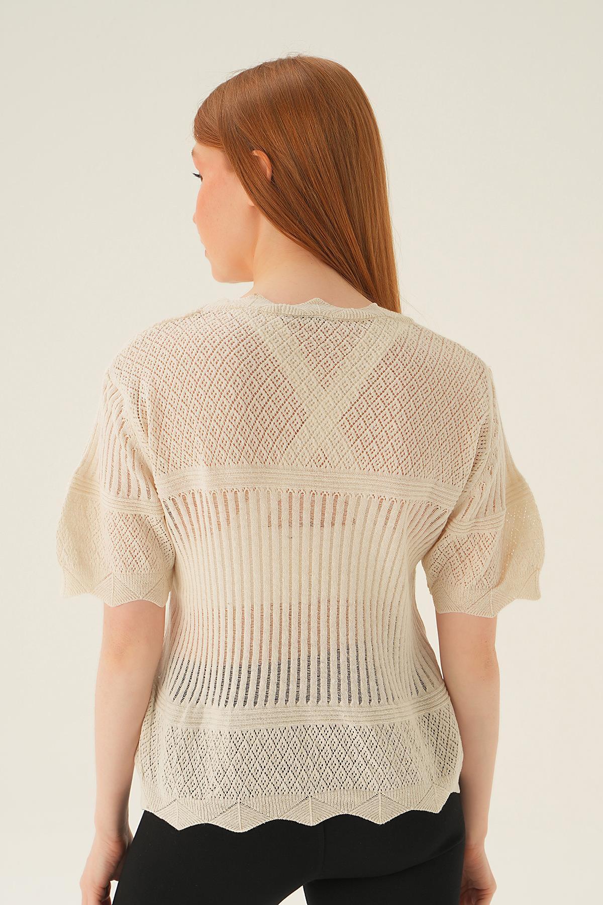 Natural Kısa Kol Bluz 2440 - 4