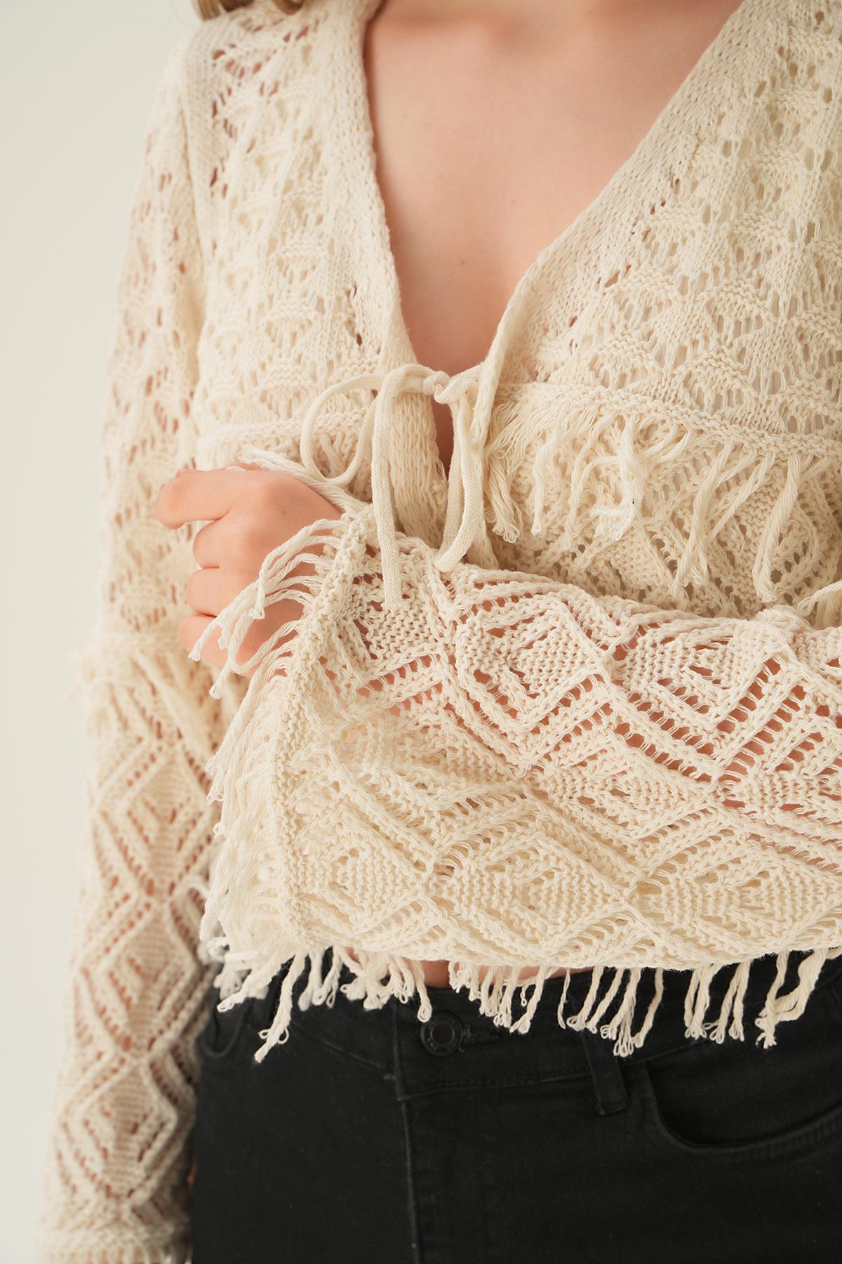 Natural Püskül Detay Hırka 2444 - 5