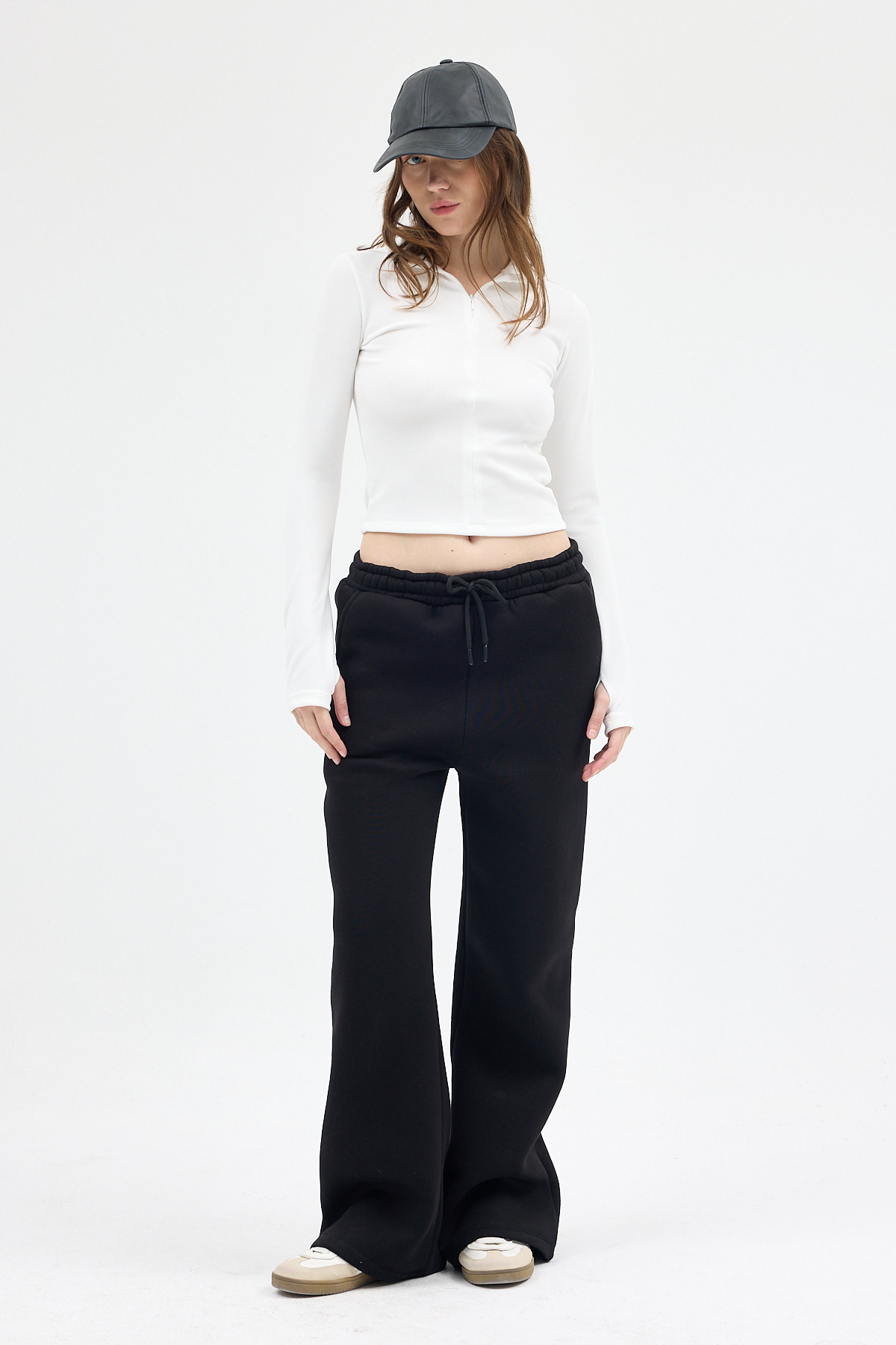 Ekru Yarım Balıkçı Yaka Fermuarlı Body 2447 - 3