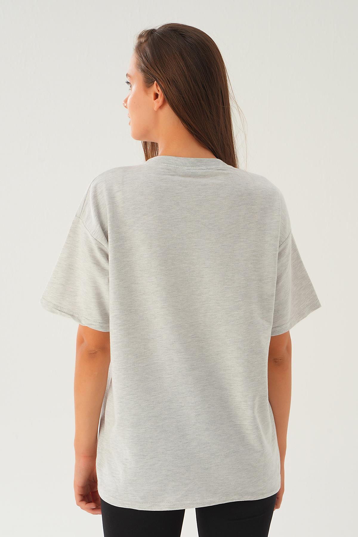 Karmelanj Kalp Nakış Detay Tişört 2448 - 5