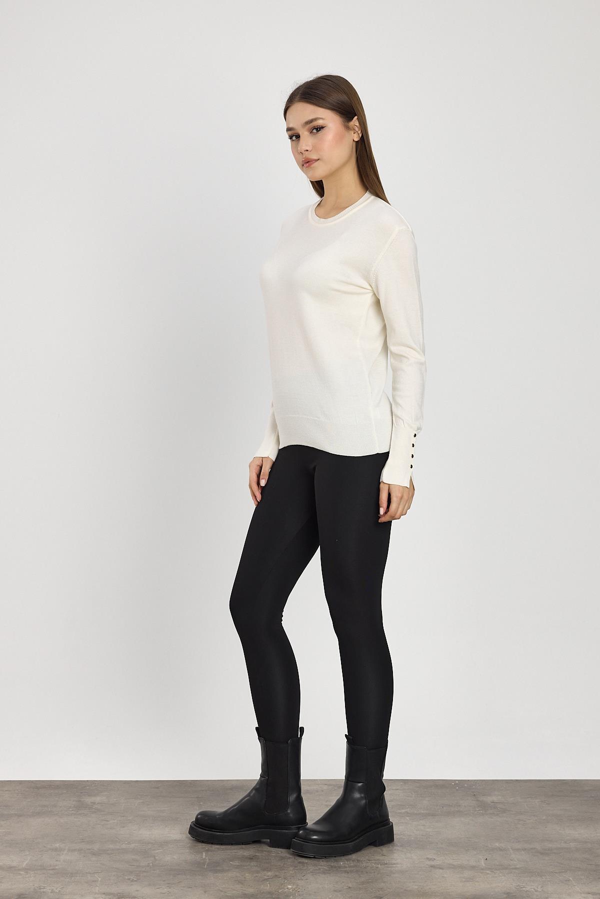 2455 Kol Yırtmaç Detay Kazak Ekru - 6