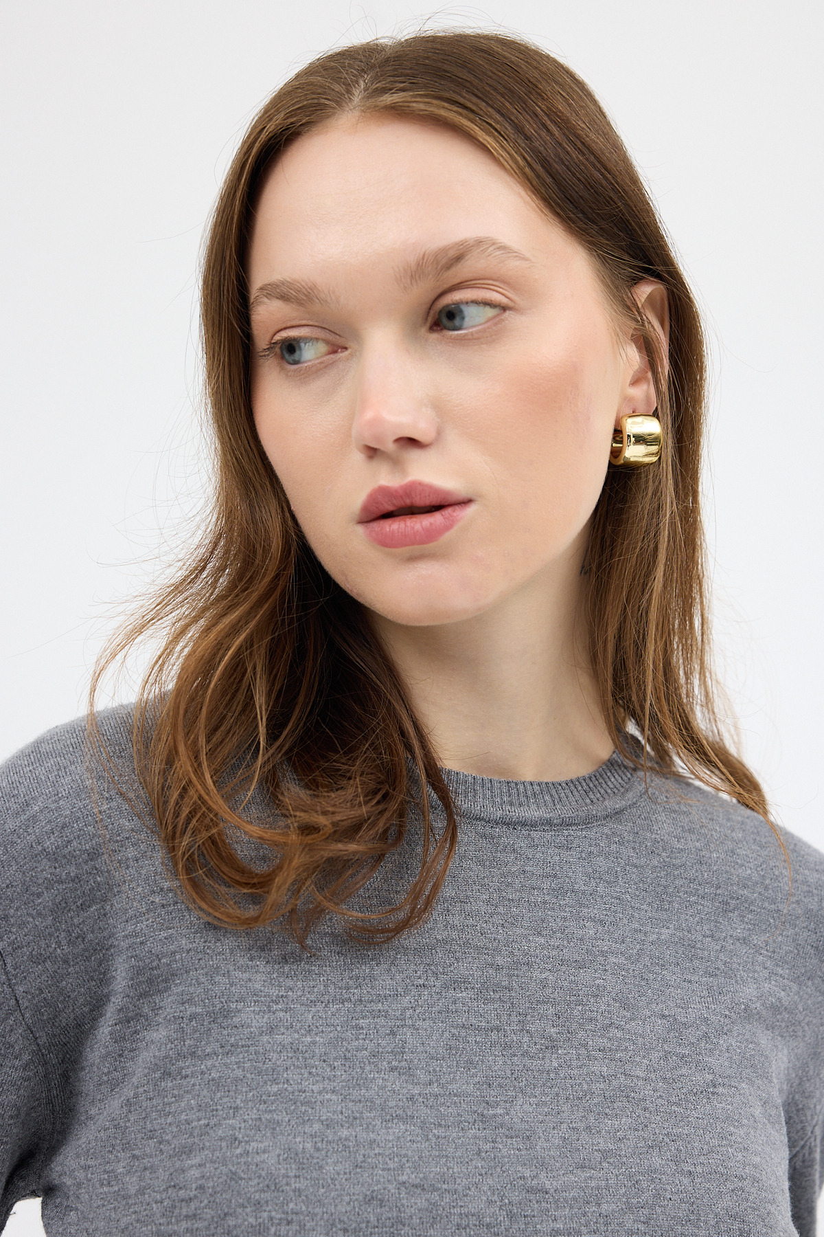 Füme Bisiklet Yaka Kol Düğmeli Kadın Triko Kazak 2455 - 4