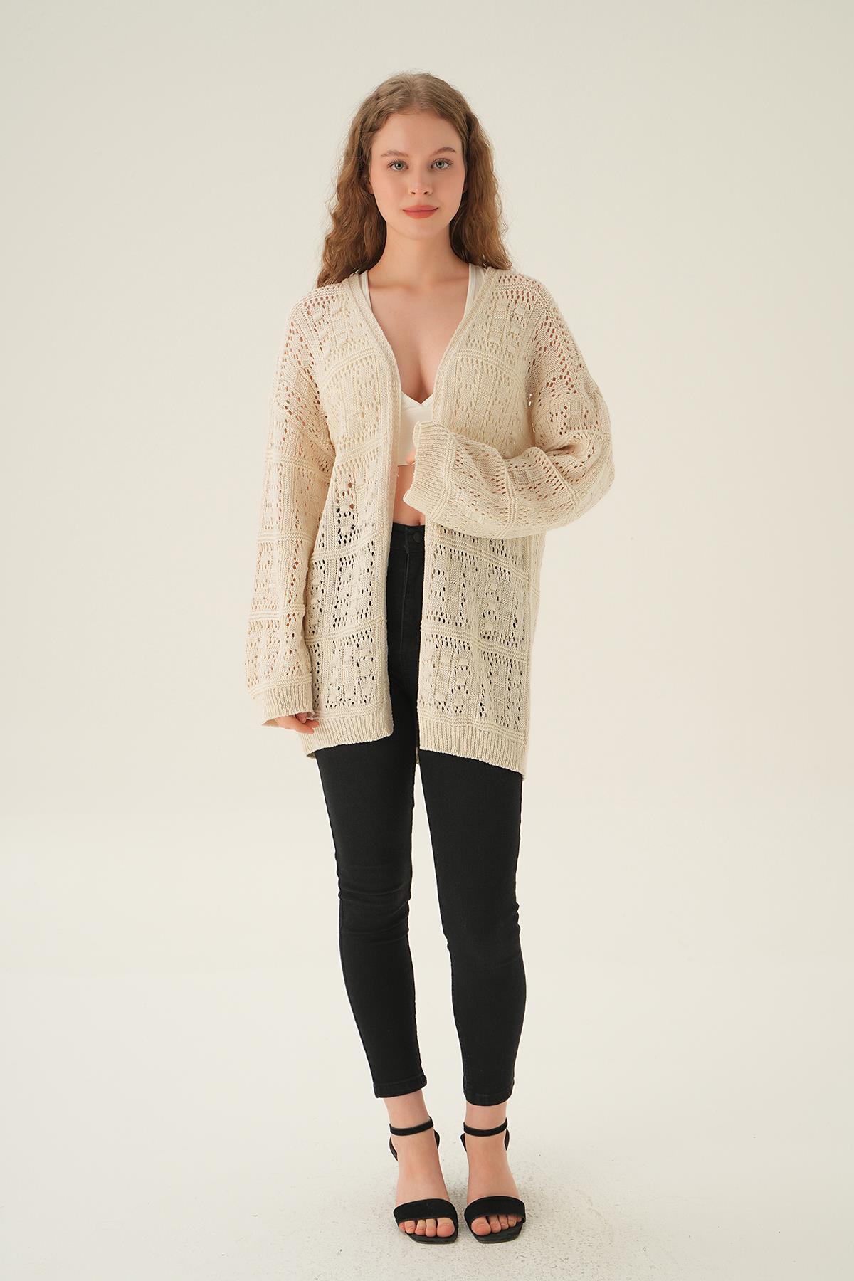 Natural Kare Desen Hırka 2456 - 2