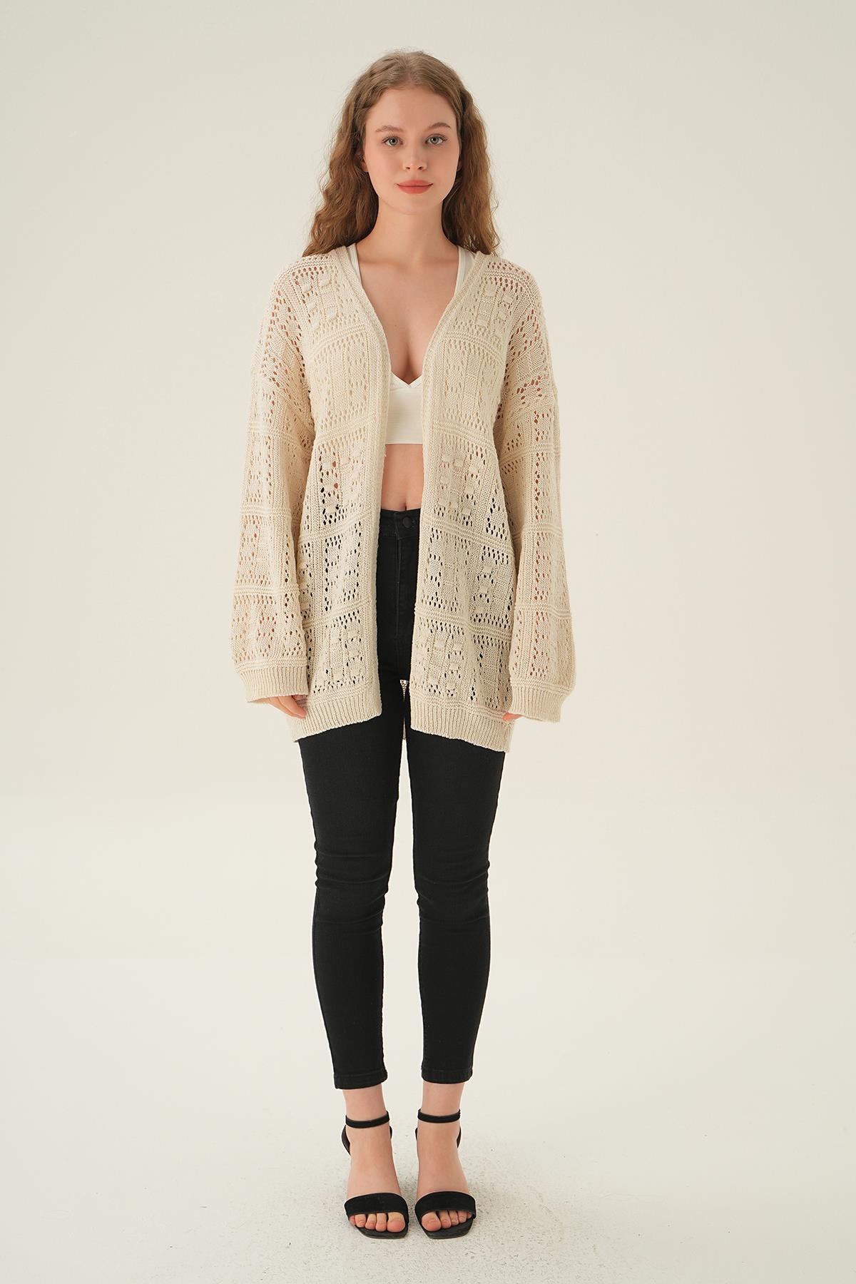 Natural Kare Desen Hırka 2456 - 6