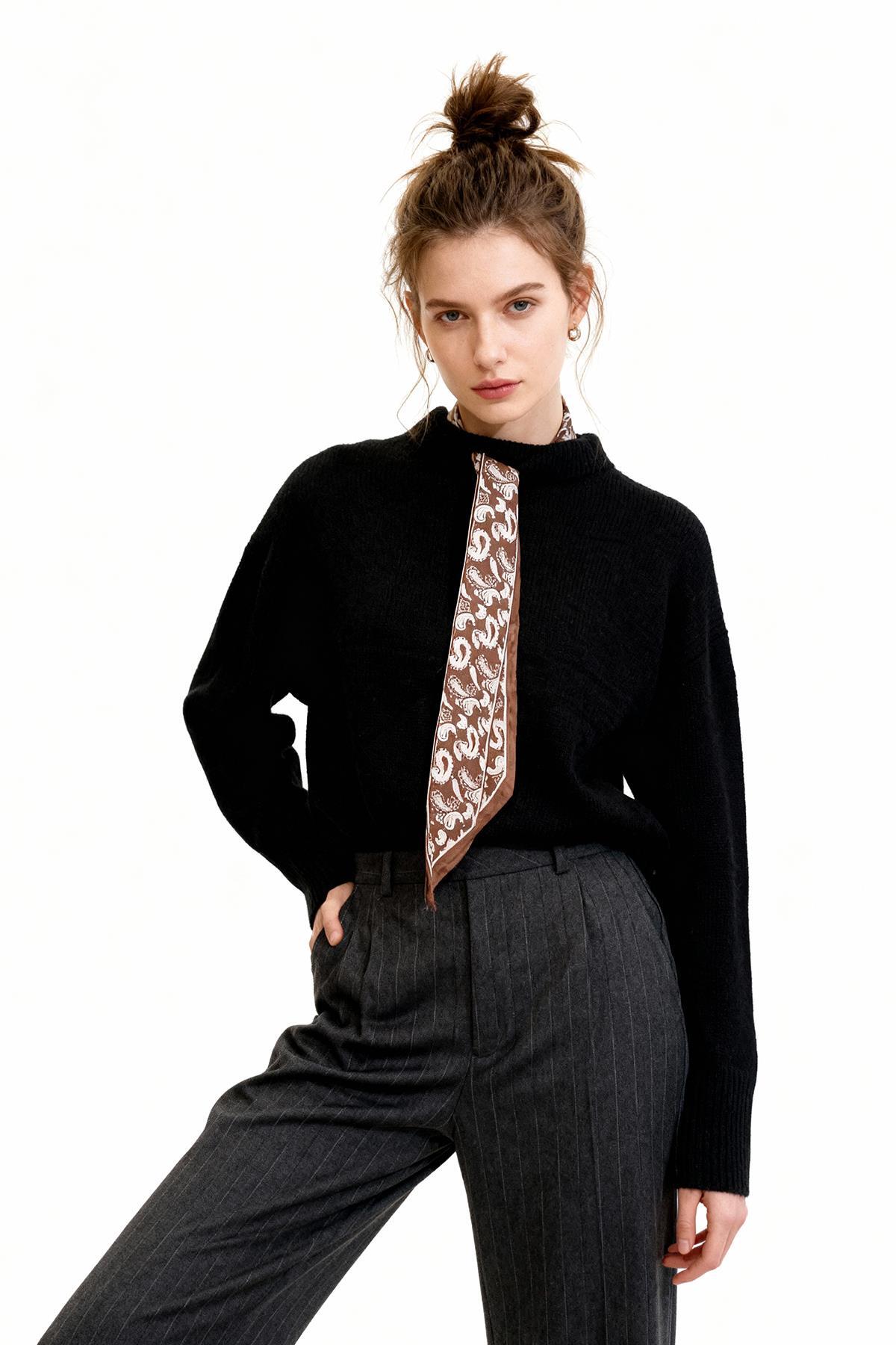 2465 Fular Detay Kazak Siyah - RAYS