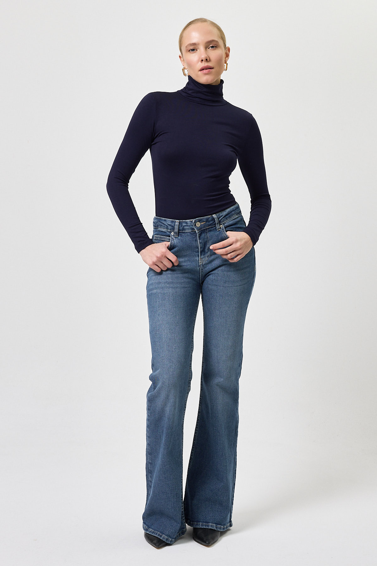 Laci Balıkçı Yaka Uzun Kollu Dar Kesim Bluz 2504 - RAYS