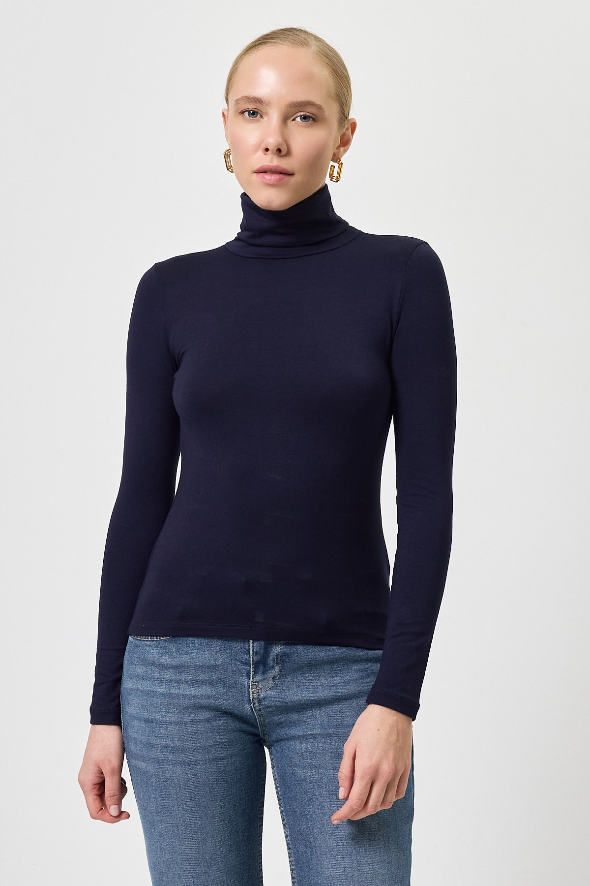 Laci Balıkçı Yaka Uzun Kollu Dar Kesim Bluz 2504 - 2