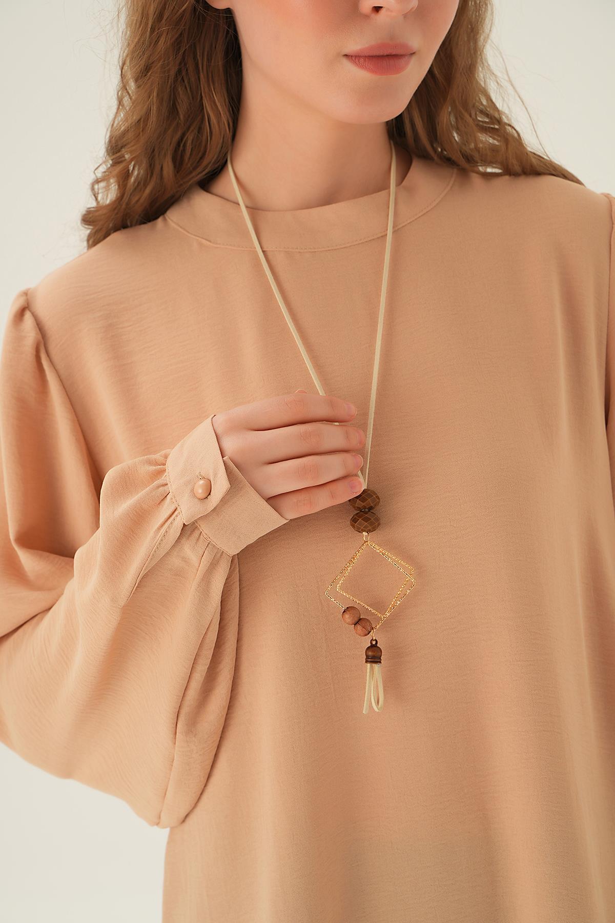 Bej Püsküllü Tunik 25054 - 5