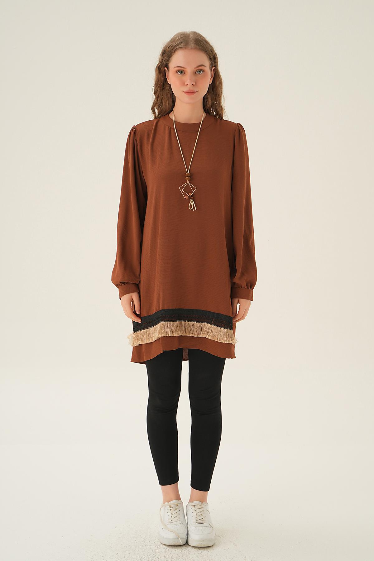 Kahve Püsküllü Tunik 25054 - 5