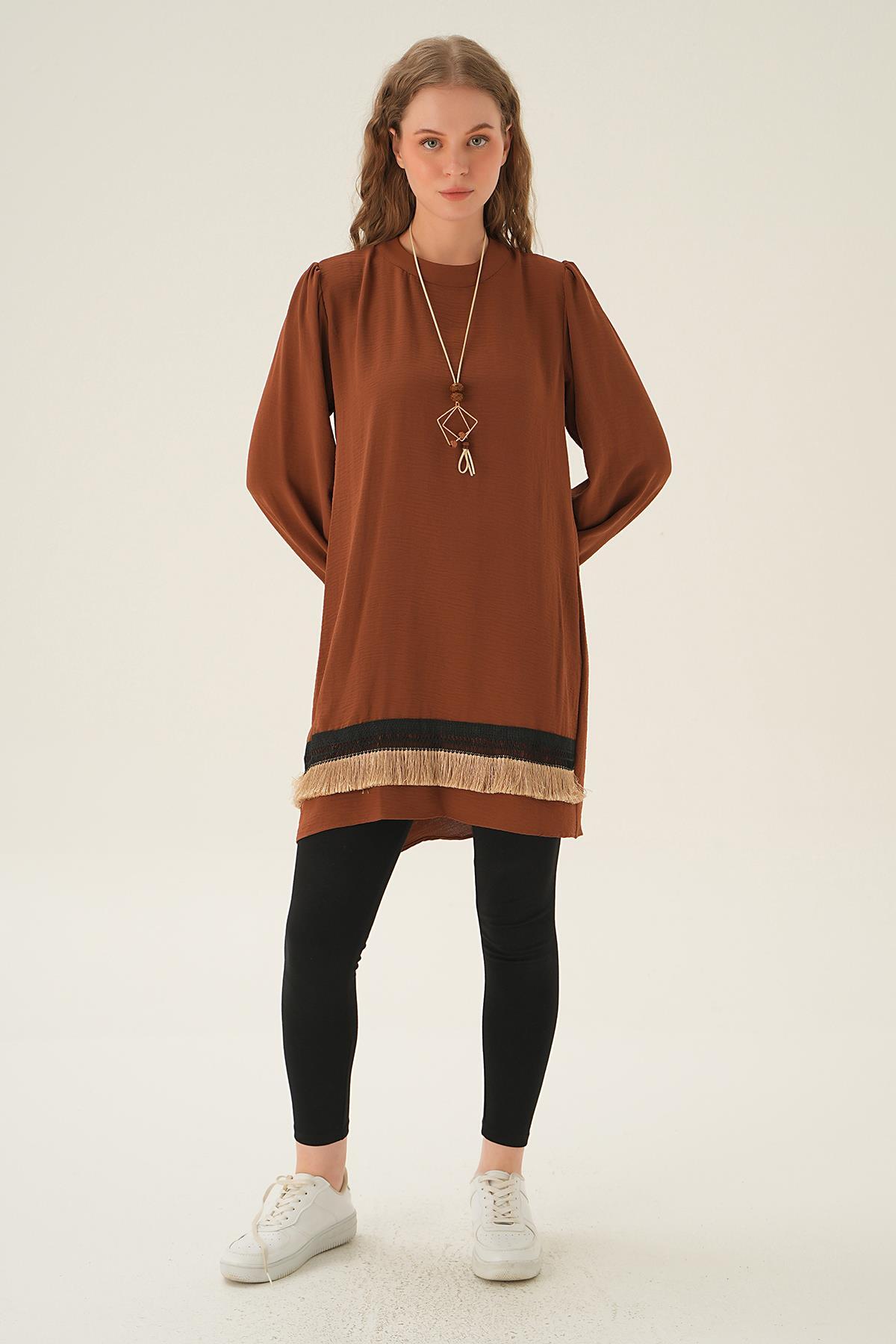 Kahve Püsküllü Tunik 25054 - 6