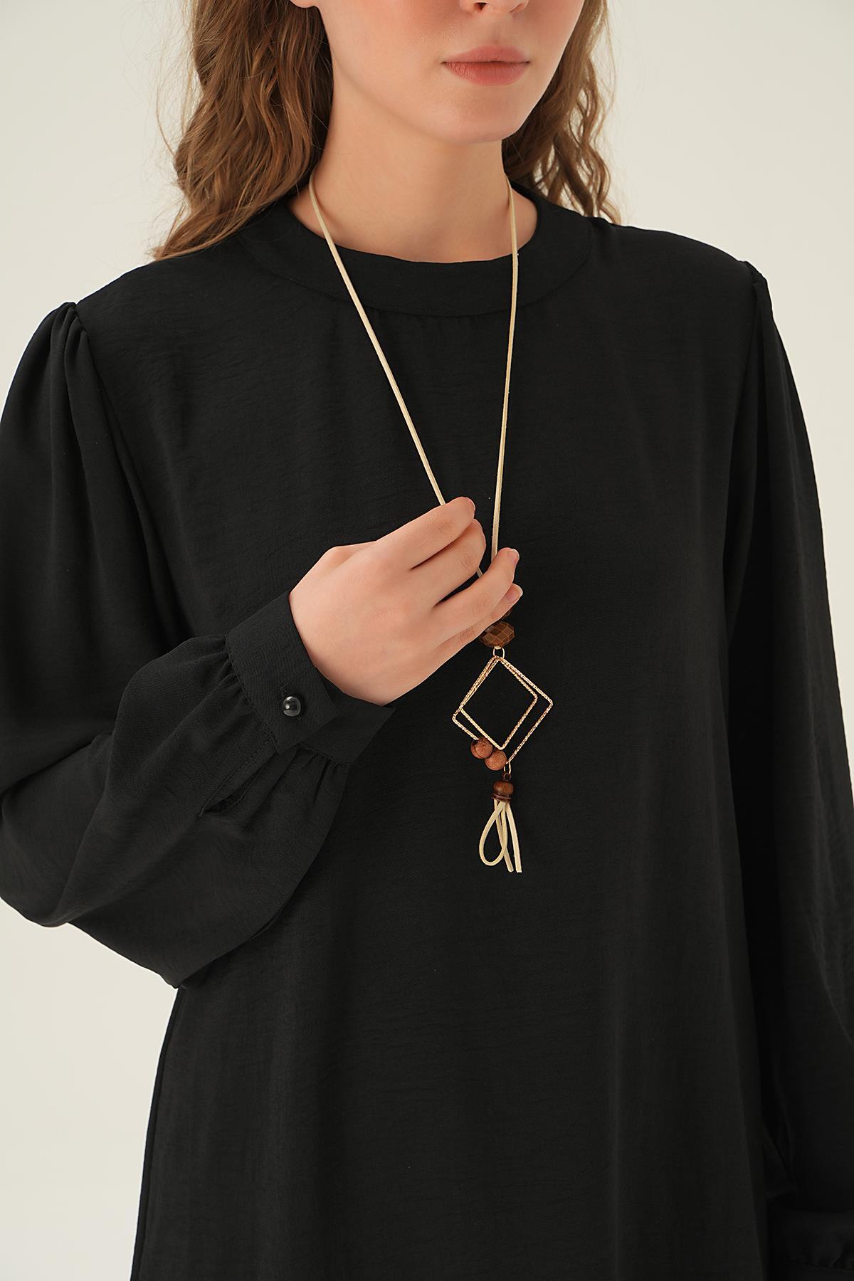 Siyah Püsküllü Tunik 25054 - 4