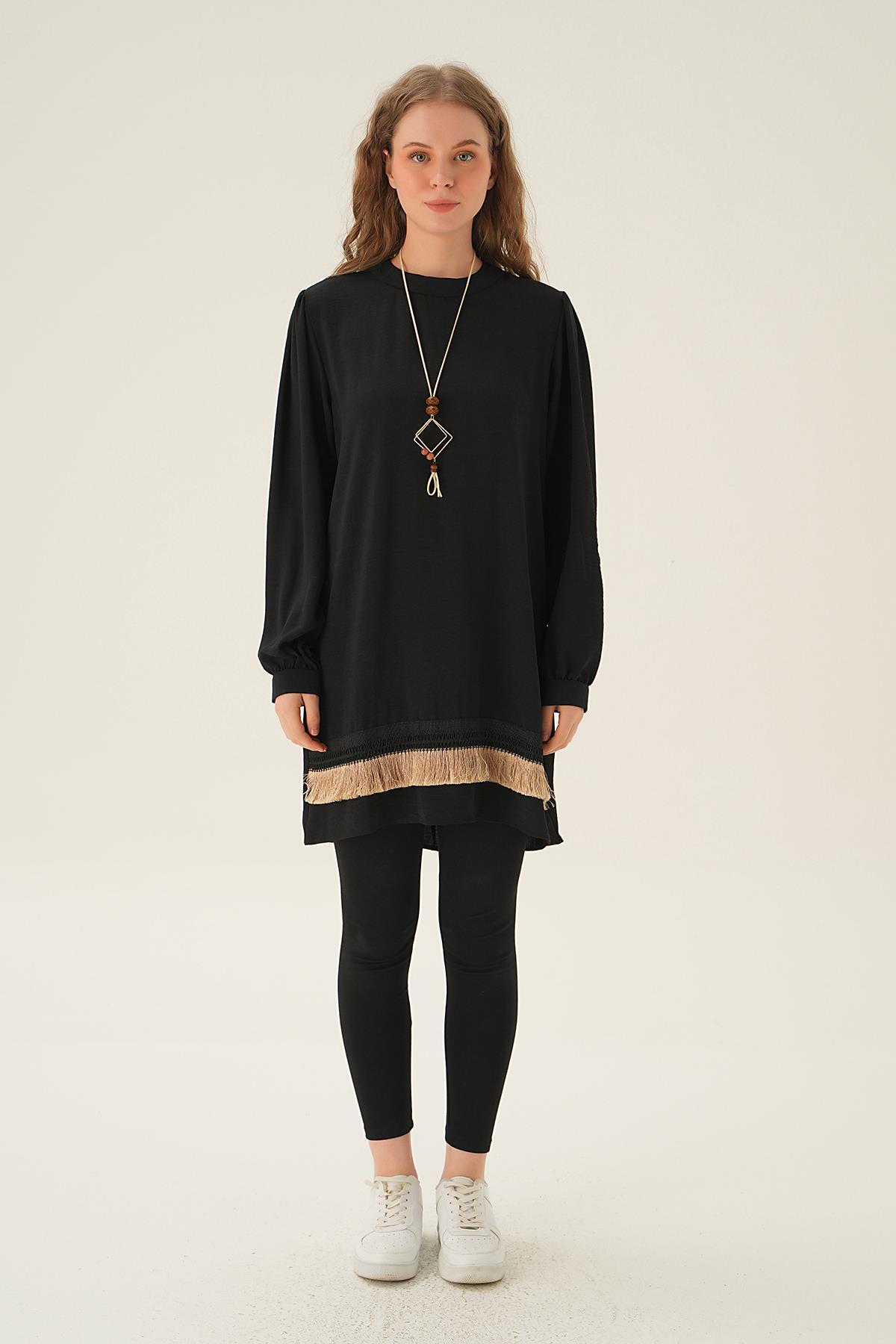 Siyah Püsküllü Tunik 25054 - 5