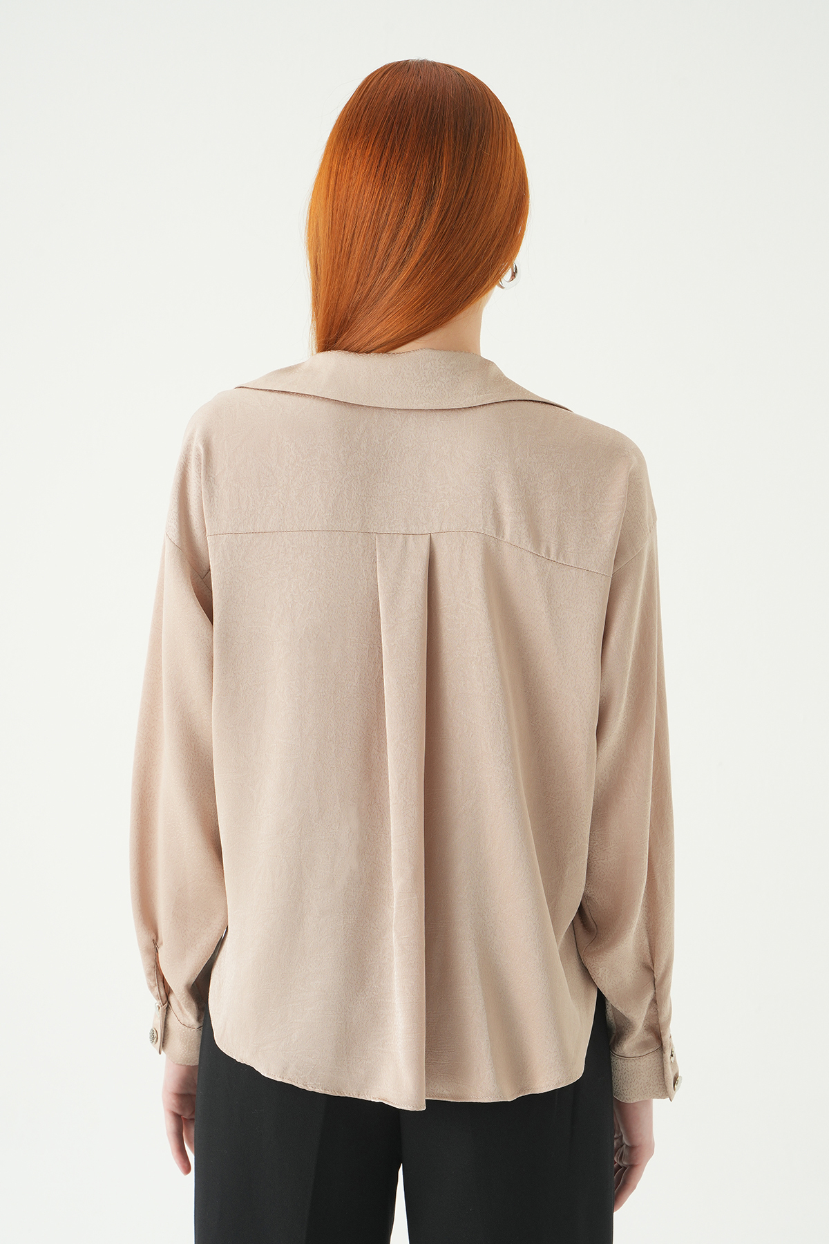 Bej Düğmeli Klasik Gömlek 251152 - 5