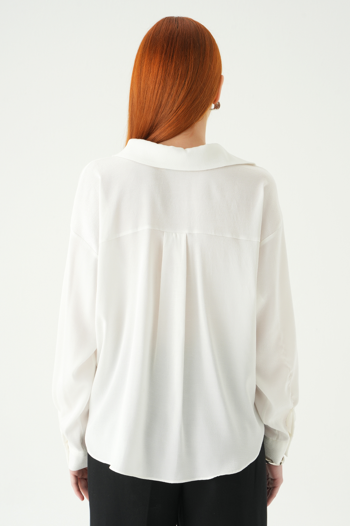 Ekru Düğmeli Klasik Gömlek 251152 - 5