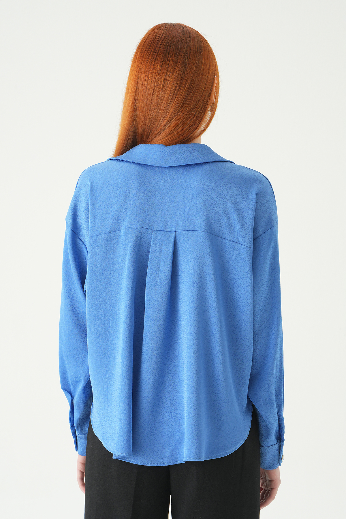 Mavi Düğmeli Klasik Gömlek 251152 - 5