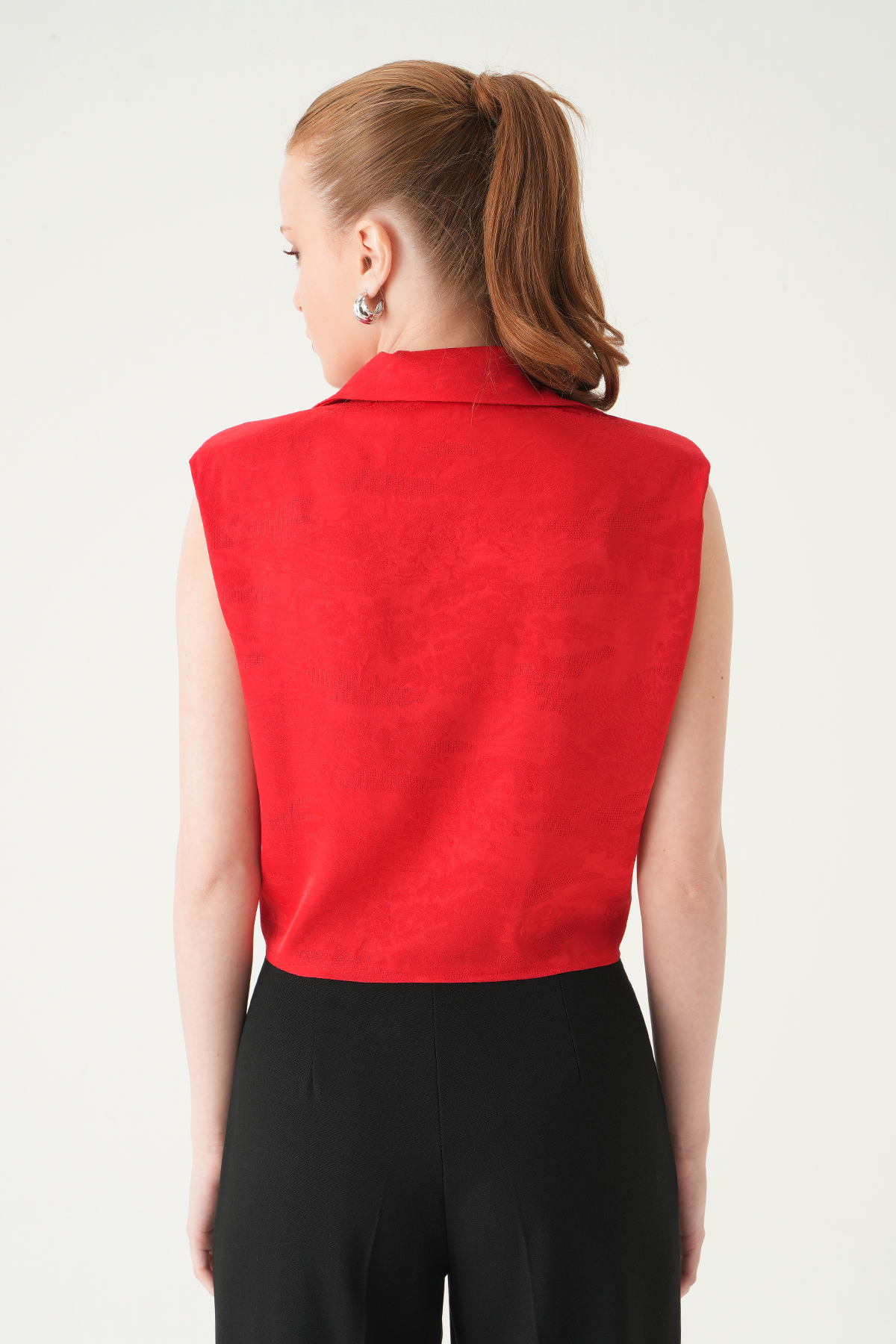 Kırmızı Sıfır Kol Bağlamalı Gömlek 251166 - 5