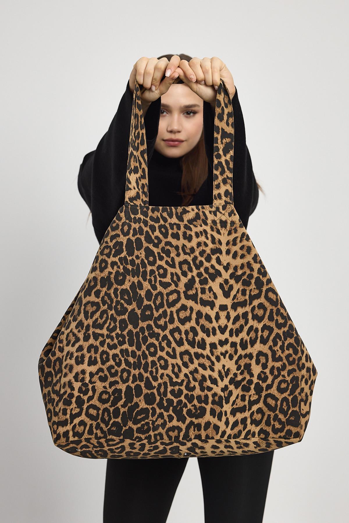 2513 Leopar Desen Omuz Çantası Leopar - 6