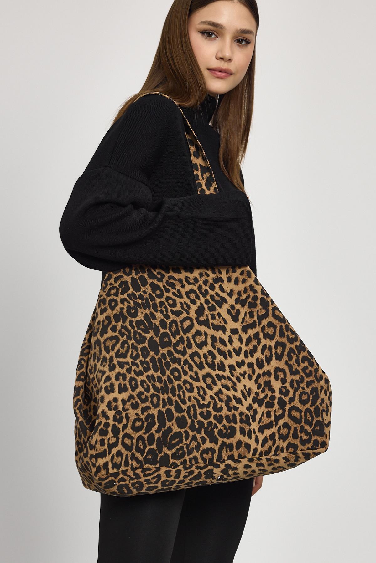 Leopar Leopar Desen Omuz Çantası 2513 - 2