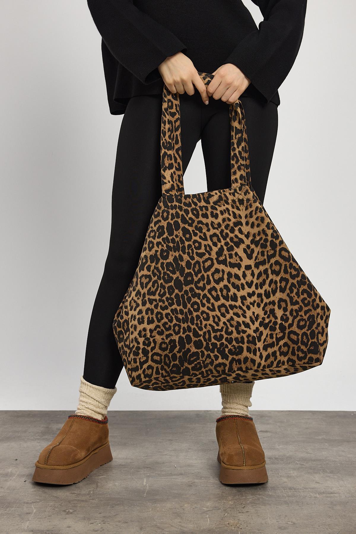 Leopar Leopar Desen Omuz Çantası 2513 - 4