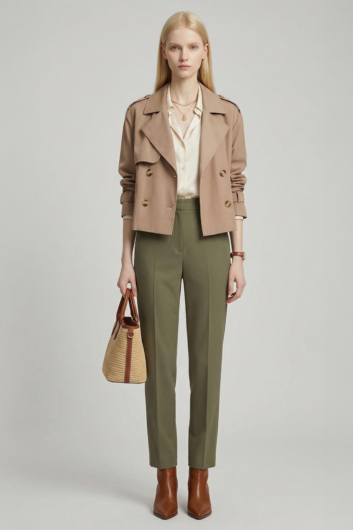 Vizon Düğmeli Kısa Trençkot 251830 - RAYS