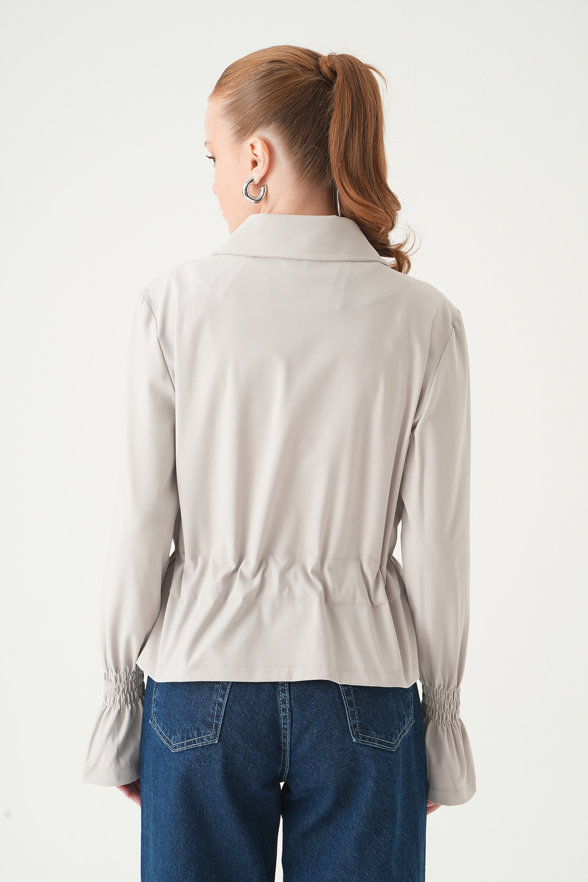 Taş Kol Lastikli Düğmeli Ceket 251856 - 5