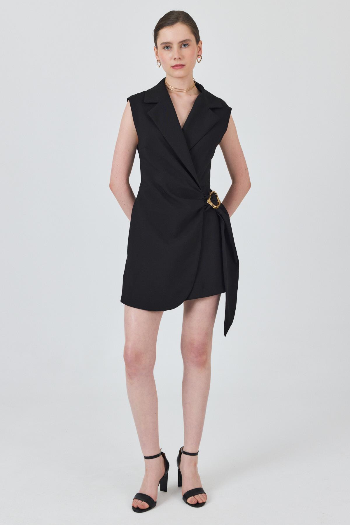 Siyah Bel Toka Detaylı Tulum 251901 - RAYS