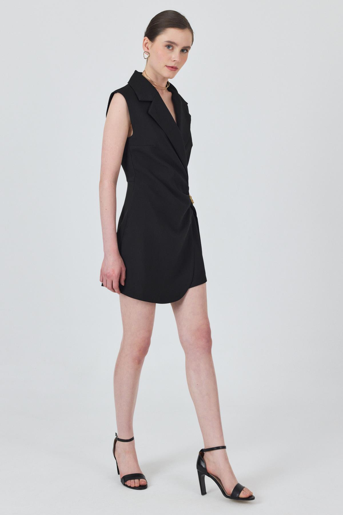 Siyah Bel Toka Detaylı Tulum 251901 - 7