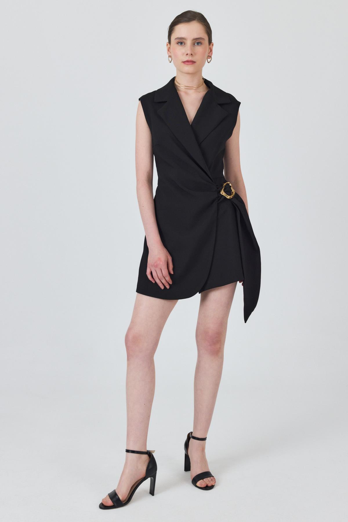 Siyah Bel Toka Detaylı Tulum 251901 - 8