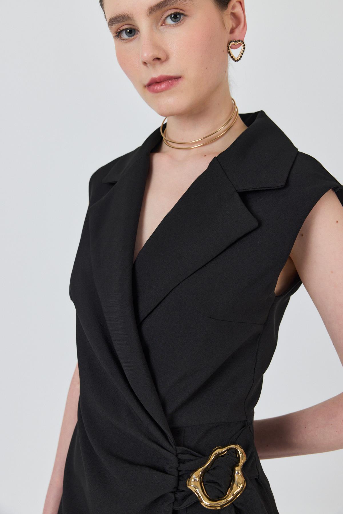 Siyah Bel Toka Detaylı Tulum 251901 - 4