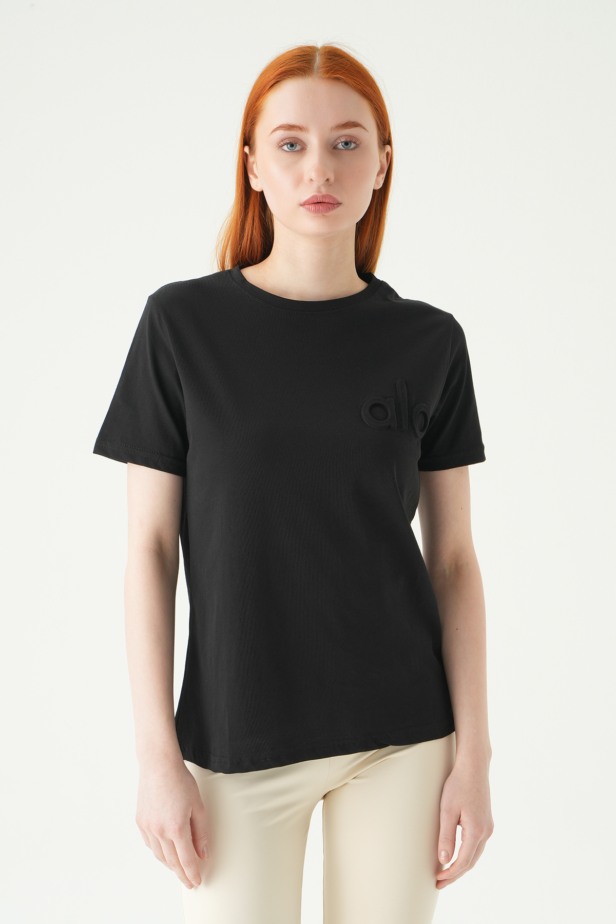 Siyah Alo Kabartmalı Tişört 25230 - RAYS