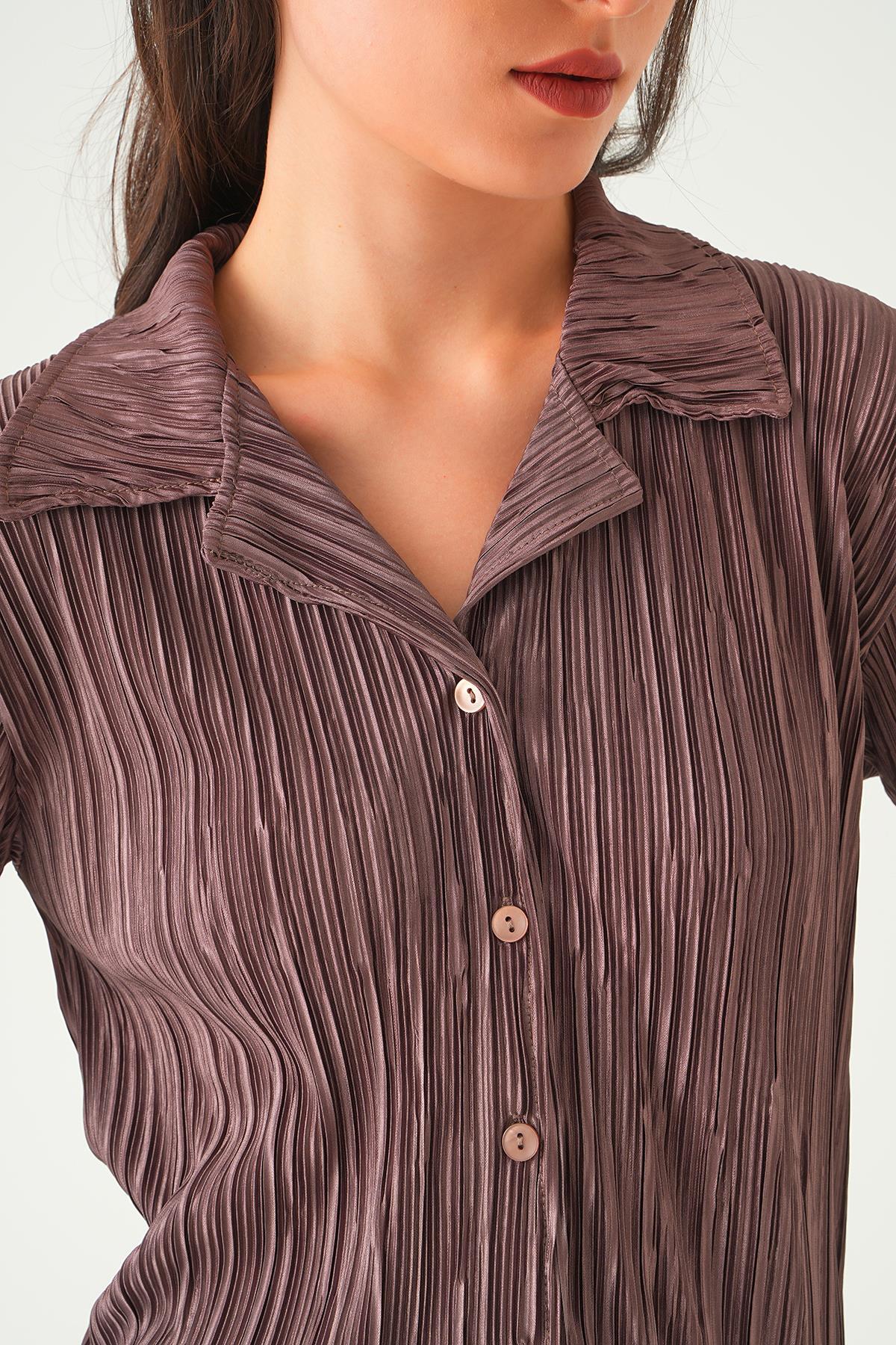 Acı Kahve Pliseli Pantolon Takım 2525 - 6