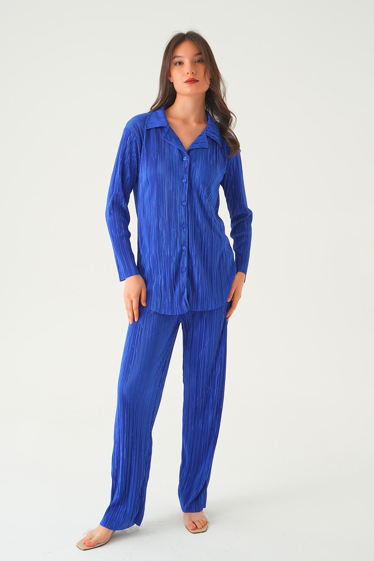 Saks Pliseli Pantolon Takım 2525 - 1