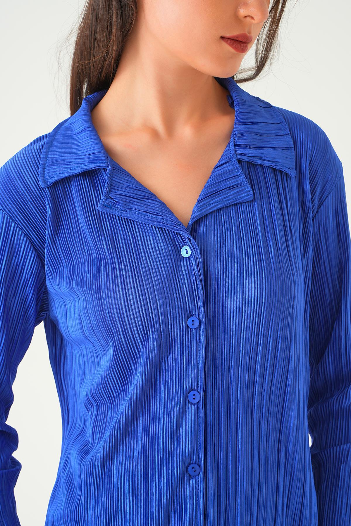 Saks Pliseli Pantolon Takım 2525 - 2