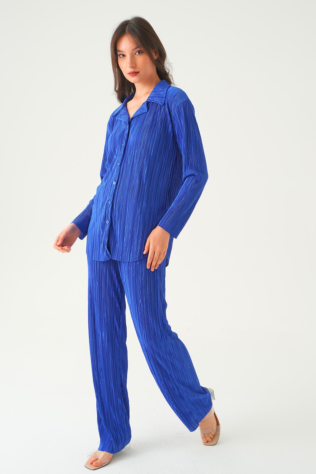 Saks Pliseli Pantolon Takım 2525 - 3