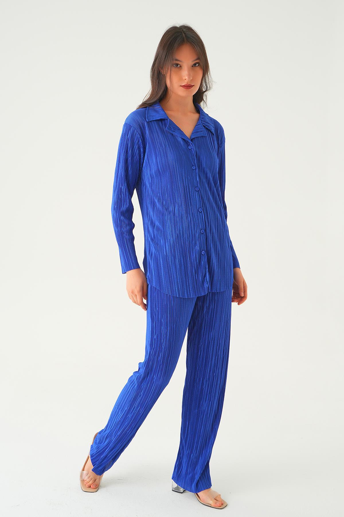 Saks Pliseli Pantolon Takım 2525 - 5