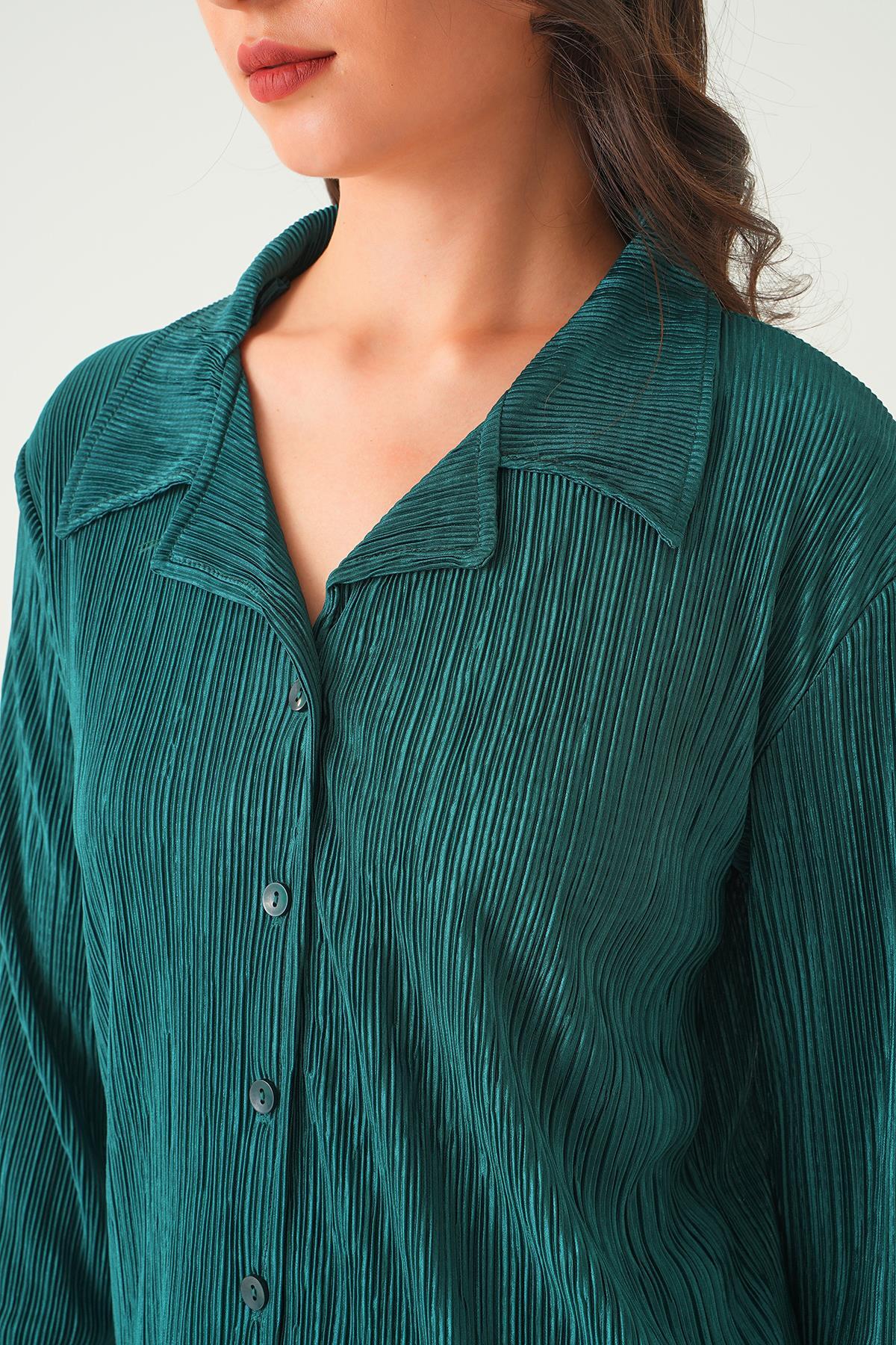 Zümrüt Pliseli Pantolon Takım 2525 - 5