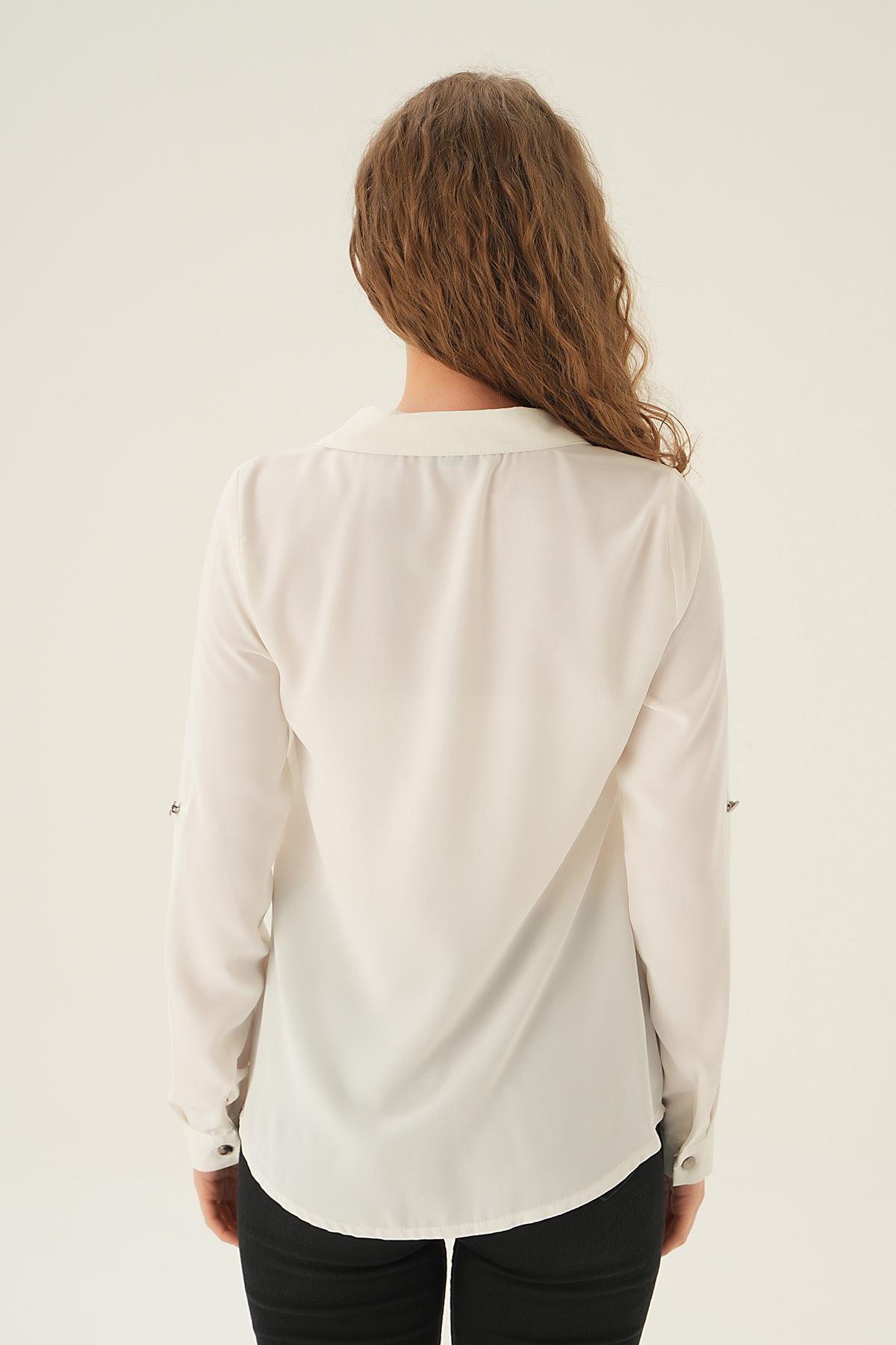 Taş Polo Yaka Düğme Detay Tunik 25538 - 2