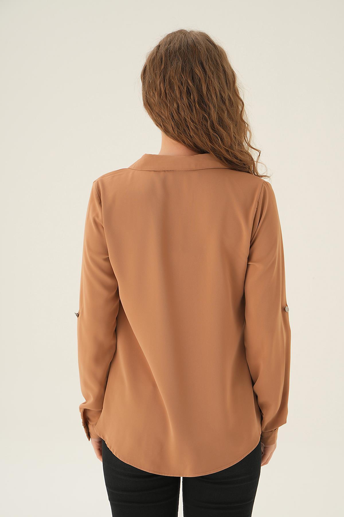 Vizon Polo Yaka Düğme Detay Tunik 25538 - 2