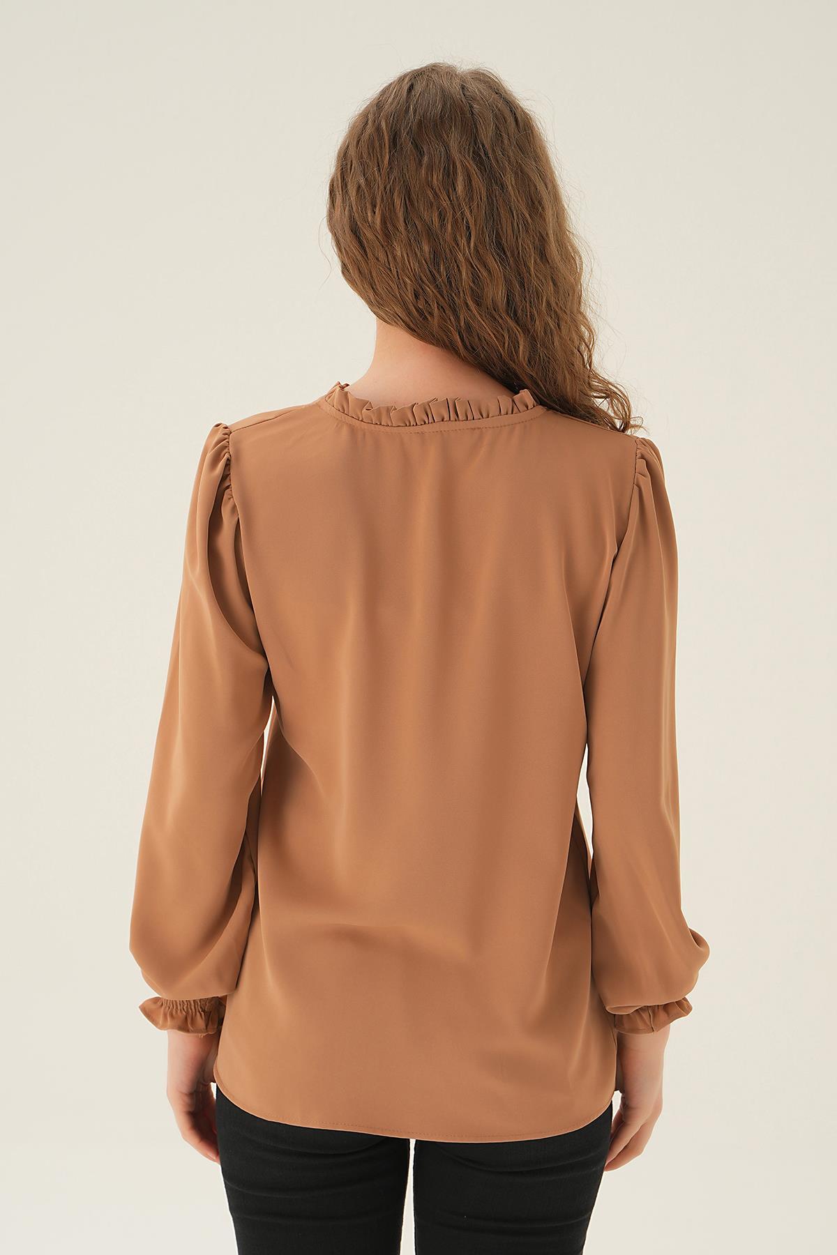 Vizon Yaka Bağlamalı Bluz 25541 - 3