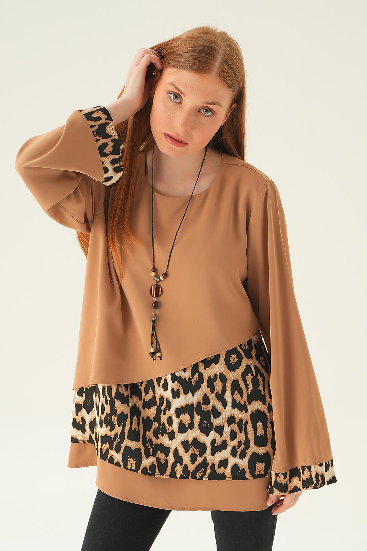 Vizon Leopar Detay Bluz 25548 - 2