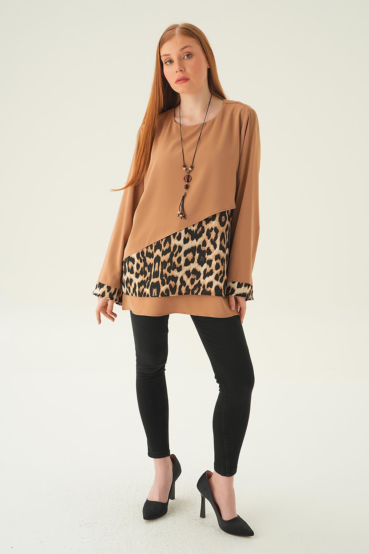 Vizon Leopar Detay Bluz 25548 - 6