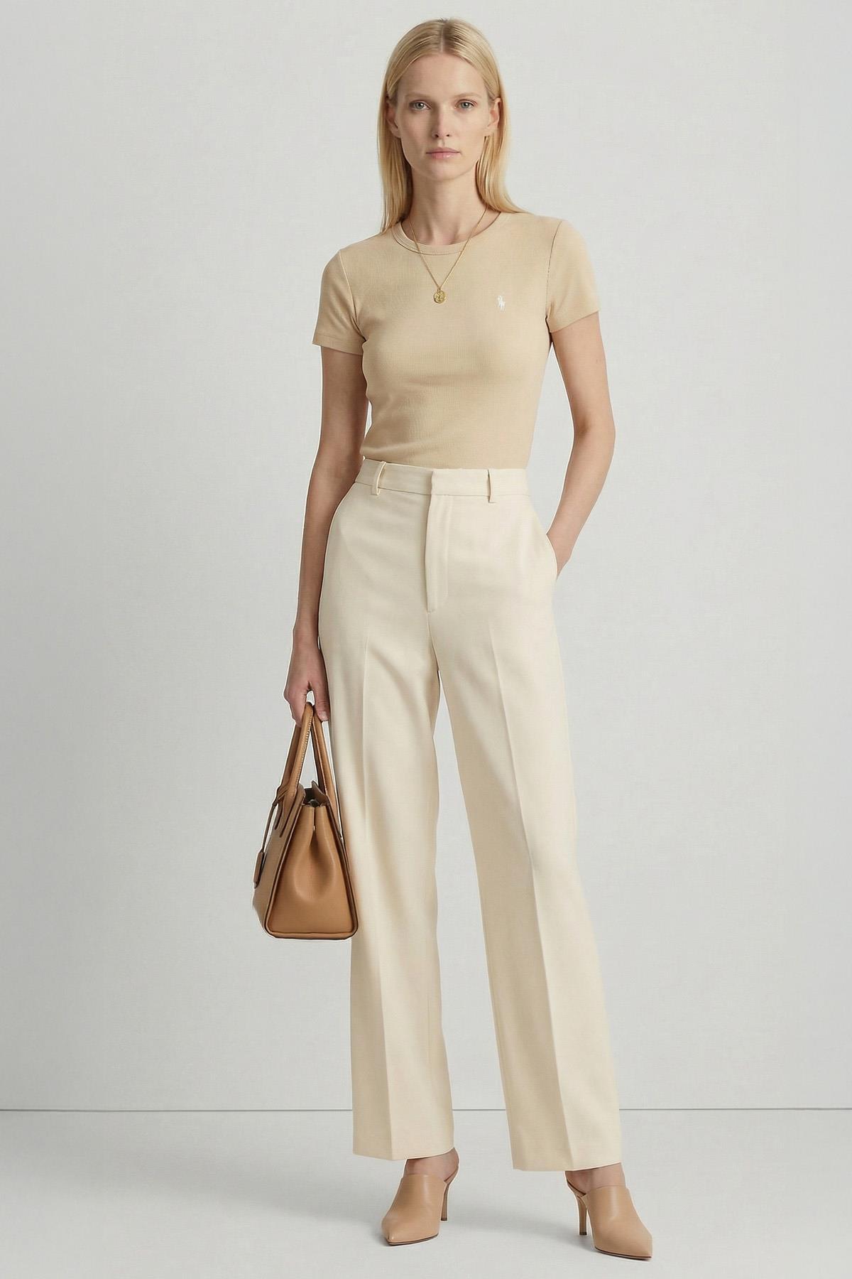 Bej Nakışlı Tişört 25704 - 1