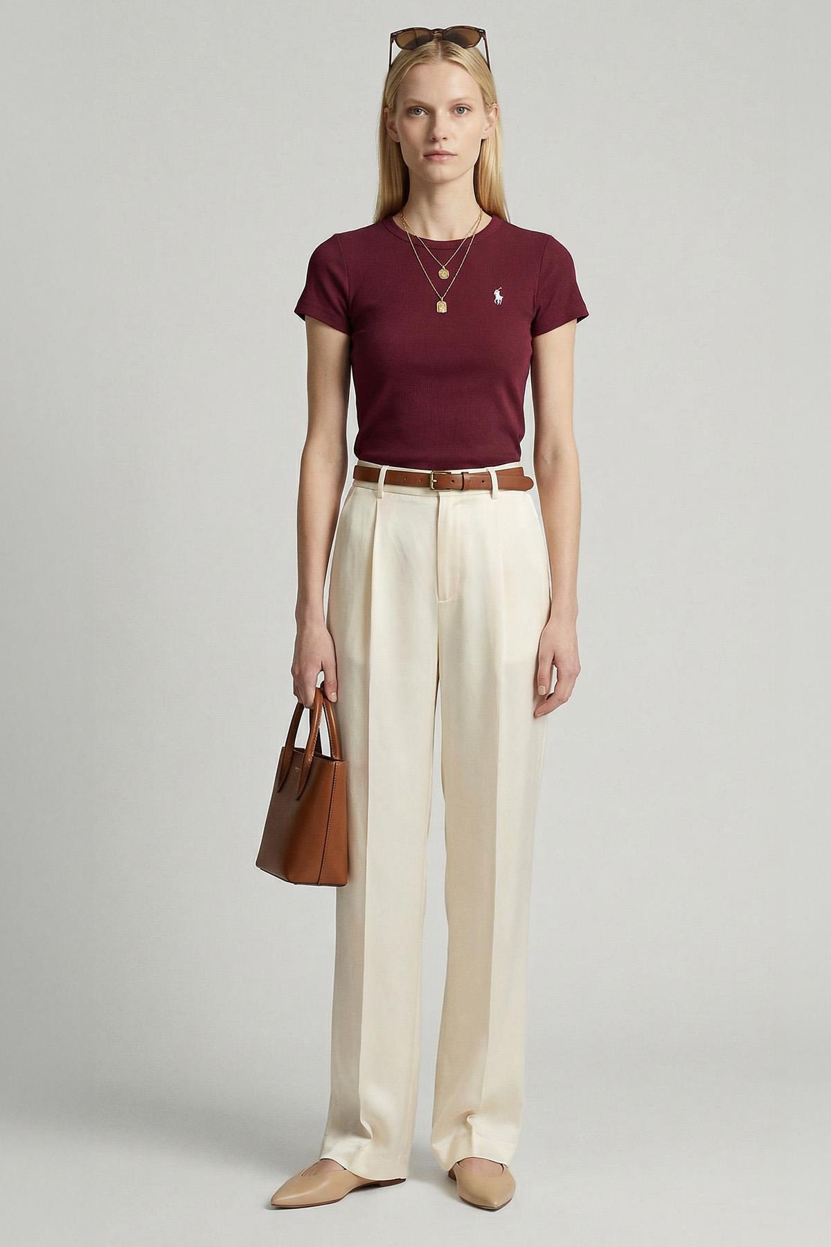 Bordo Us Polo Nakışlı Tişört 25704 - 1
