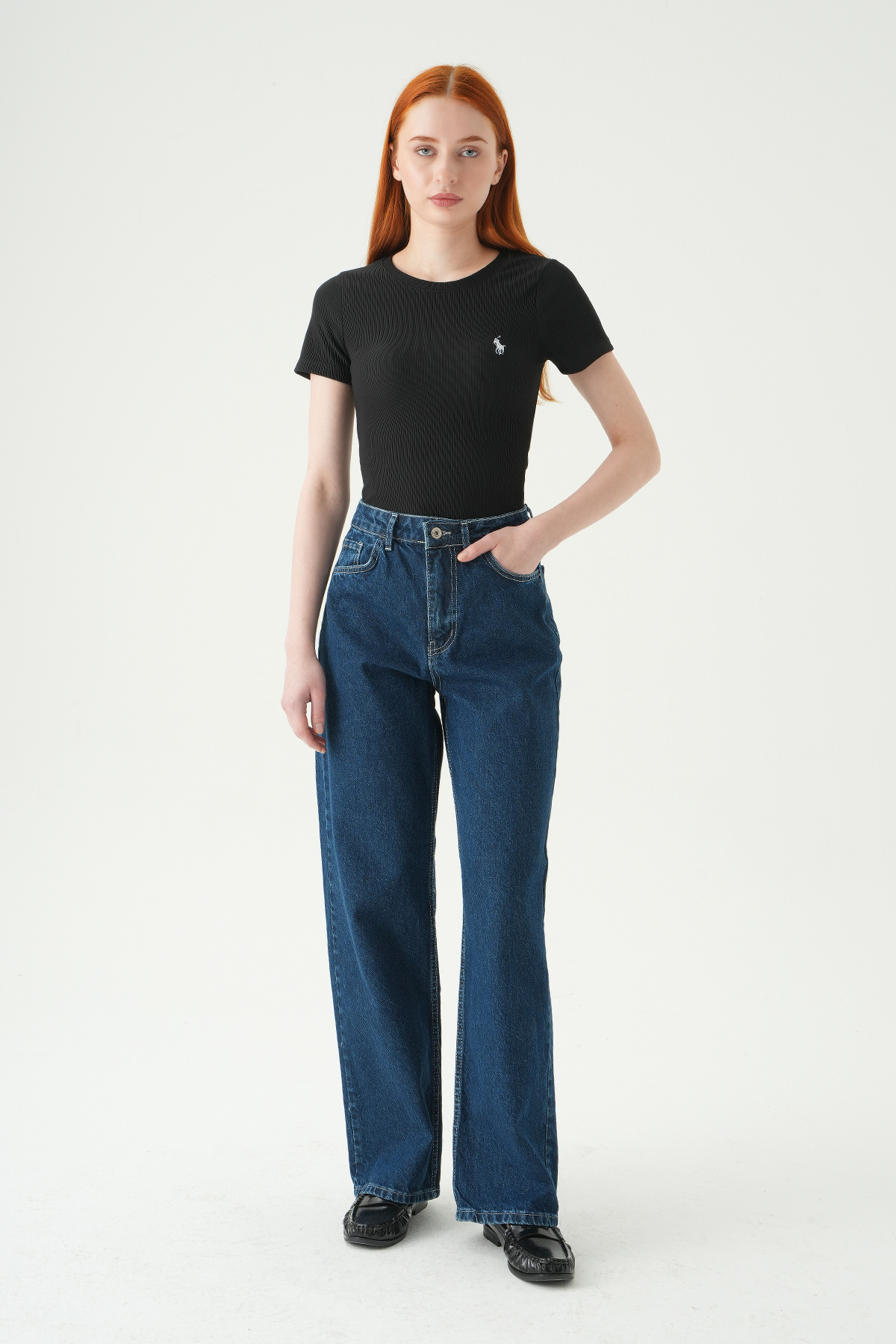 Siyah Us Polo Nakışlı Tişört 25704 - 3