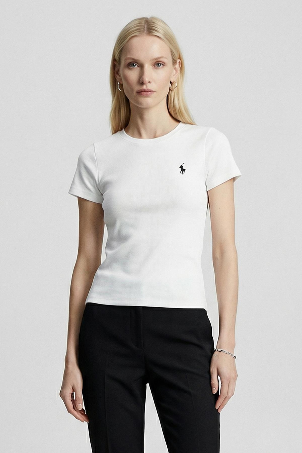 Ekru Us Polo Nakışlı Tişört 25704 - 1