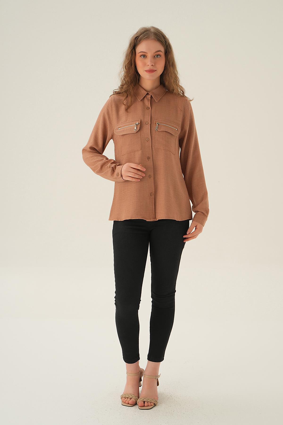 Vizon Cep Fermuar Detay Gömlek 26017 - 5