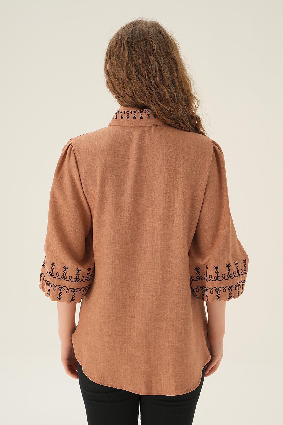 Vizon Nakış Detay Gömlek 26033 - 3