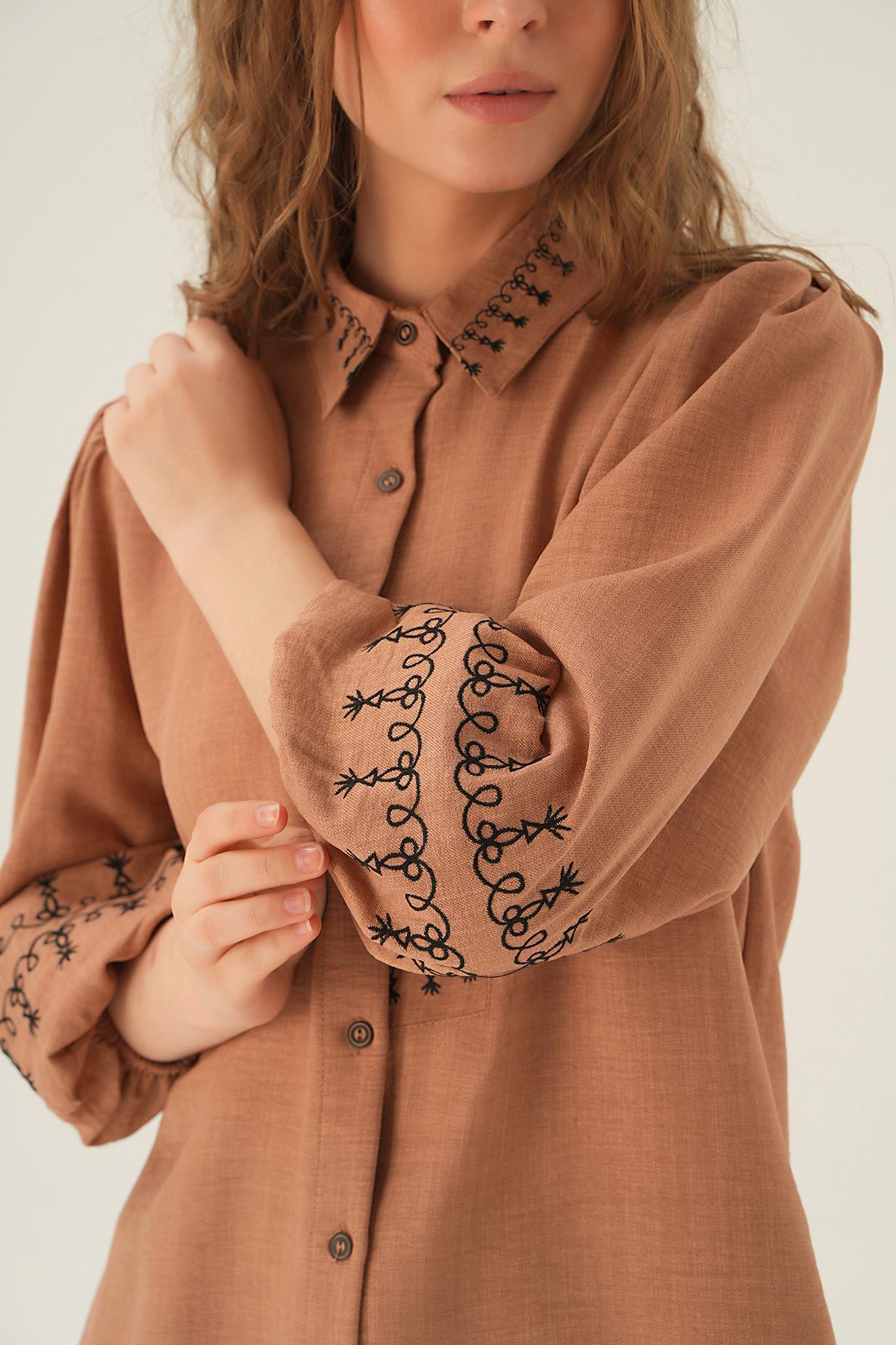 Vizon Nakış Detay Gömlek 26033 - 4