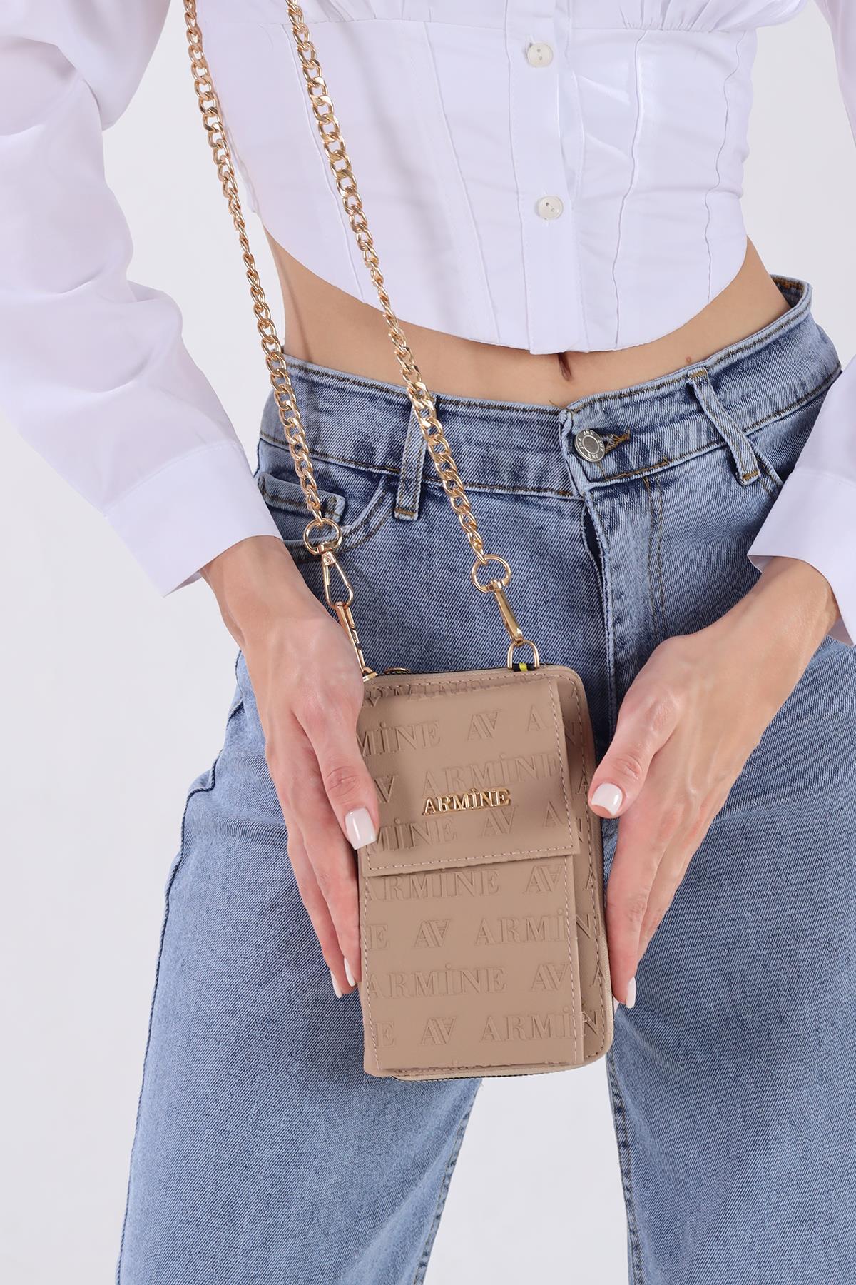 265 Zincir Askılı Çanta Vizon - 7