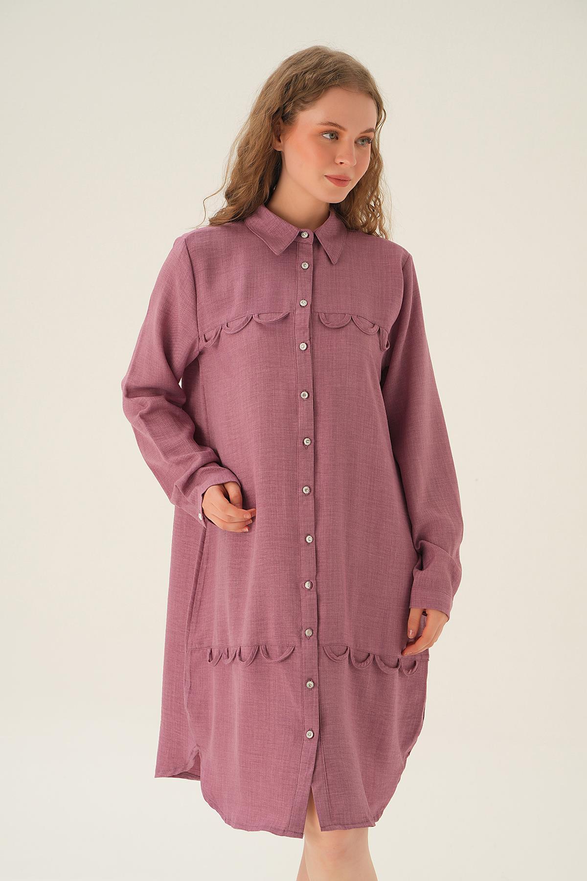 Gül Göğüs Etek Detay Tunik 26515 - 2